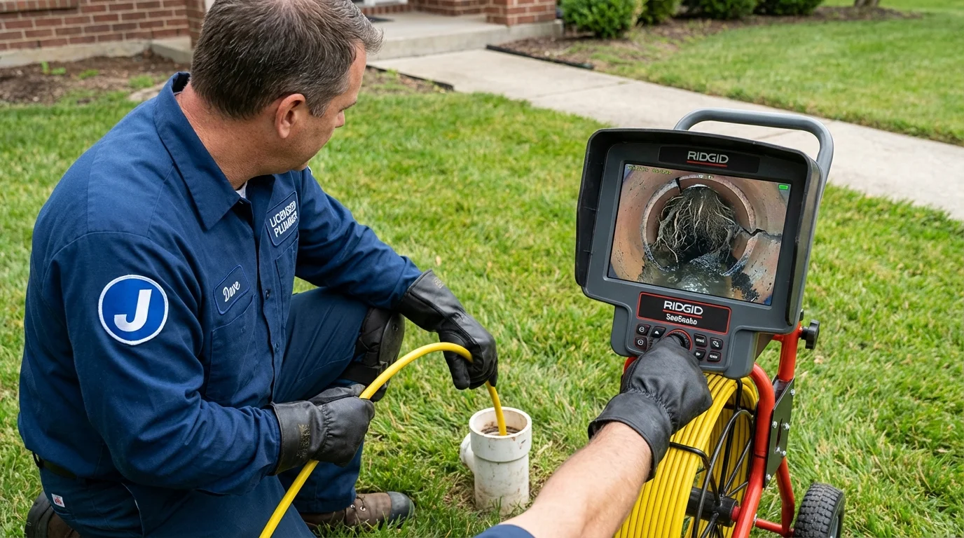 Sewer camera inspection being performed by Johns Plumbing LLC in Arlington Heights