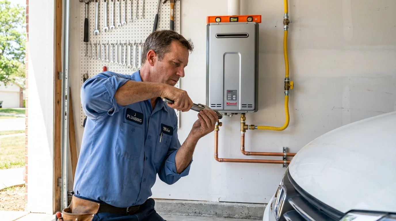 Tankless water heater installation by a Johns Plumbing LLC plumber in Arlington Heights